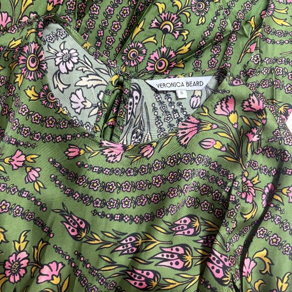 Veronica Beard  Gemma Printed Stretch Silk-Blend Maxi Dress - Picture 13 of 14